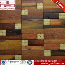 2016 new design hot sale shop wall mixed wood mosaic tile marble